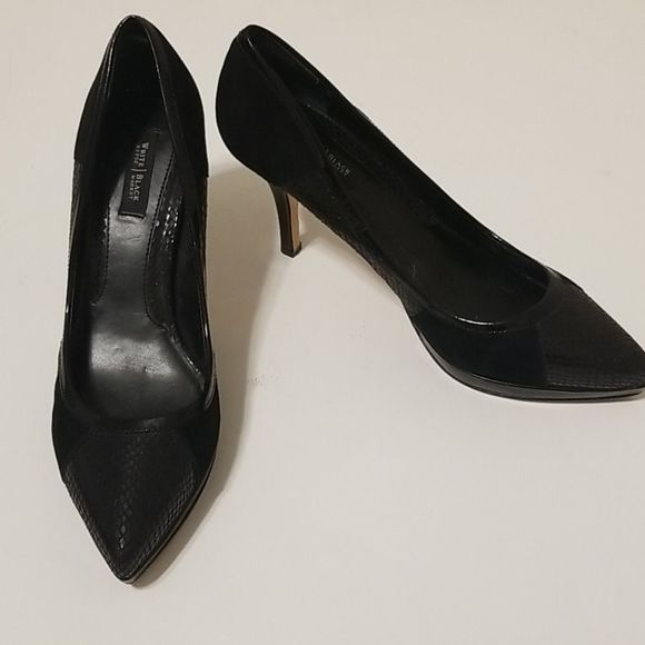 White House Black Market Shoes - WHBM leather & suede heels